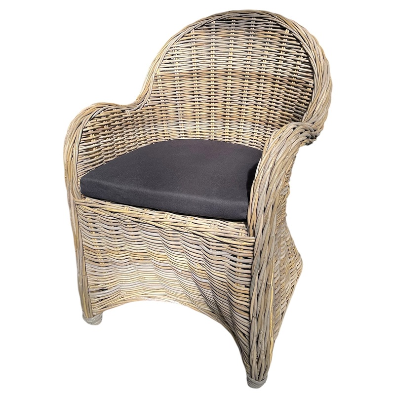 RATANOVÉ Jídelní Křeslo OASIS, šedohnědé