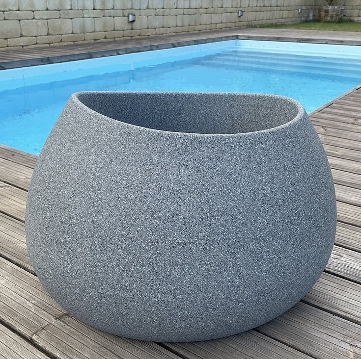 Květináč EVOLIA 60 cm, šedý granit