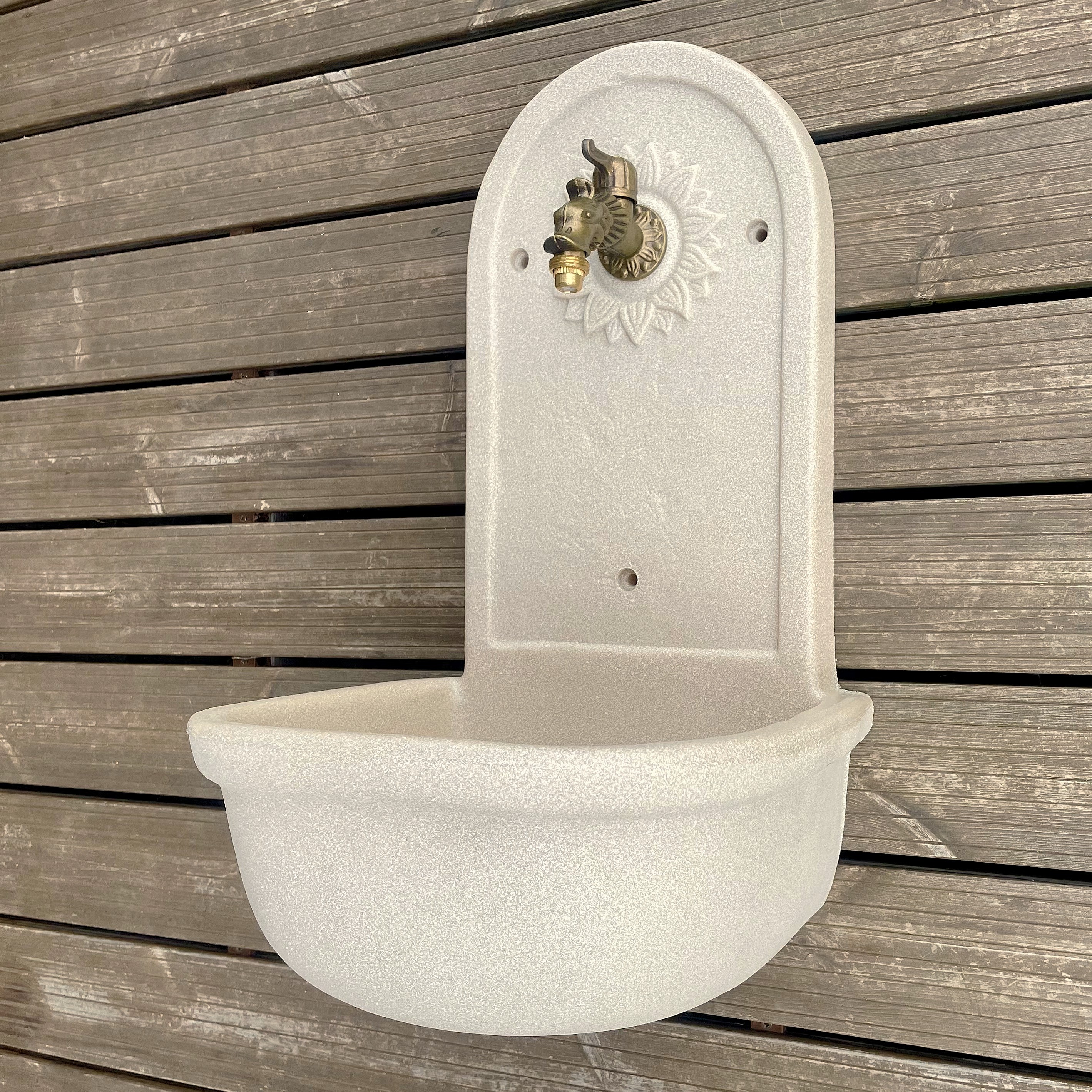 ROTO zahradní umyvadlo Slunce 63 cm pískové - kohoutek Drak, výpusť
