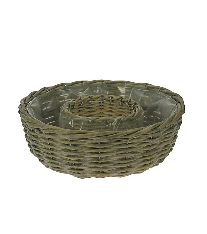 RATANOVÝ dekorativní Květináč Ring, Grey Ø30×10 cm