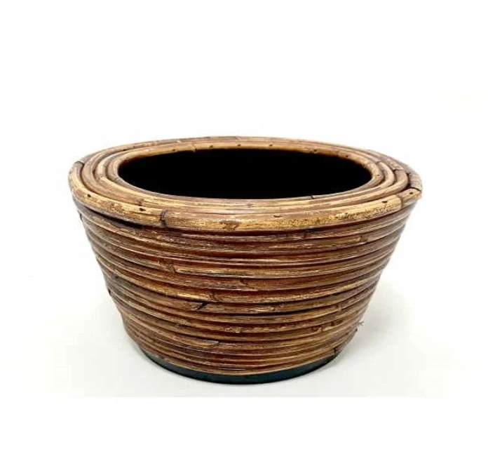 RATANOVÝ květináč STRIPE BRONZ, M 24x14 cm