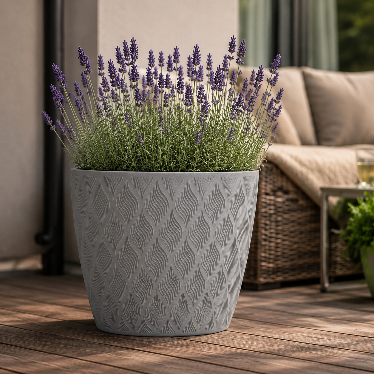 Květináč FLOW elipsa Platinum 85l