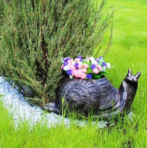 Roto květináč Šnek Plantážník S, bronzově hnědá