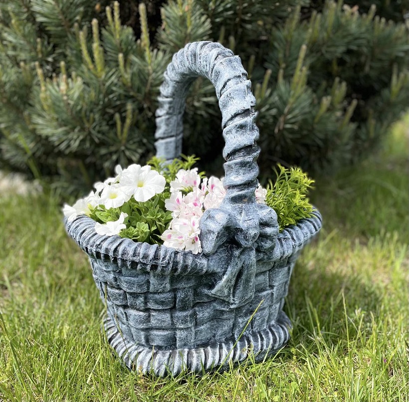 Roto květináč Košík L šedý - 480x400x590 mm