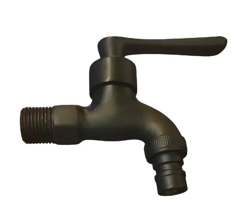 AZTE Vodovodní KOHOUTEK s adaptérem pro hadici 1/2, černý matný, 9 cm 