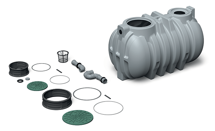 Prosperplast Nádrž na dešťovou vodu 2000 L s příslušenstvím