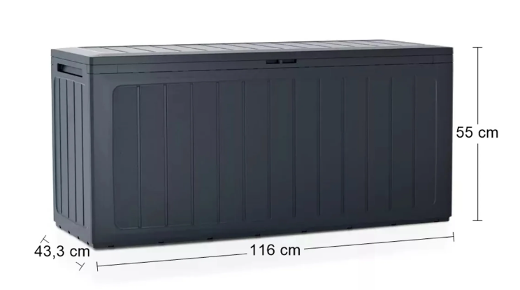 Zahradní box BOARDEBOX antracit 116 cm - 280L