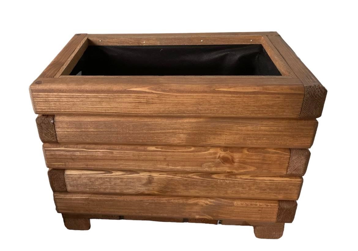 Dřevěný zahradní květináč AKSAMIT, teak, 400x250x300