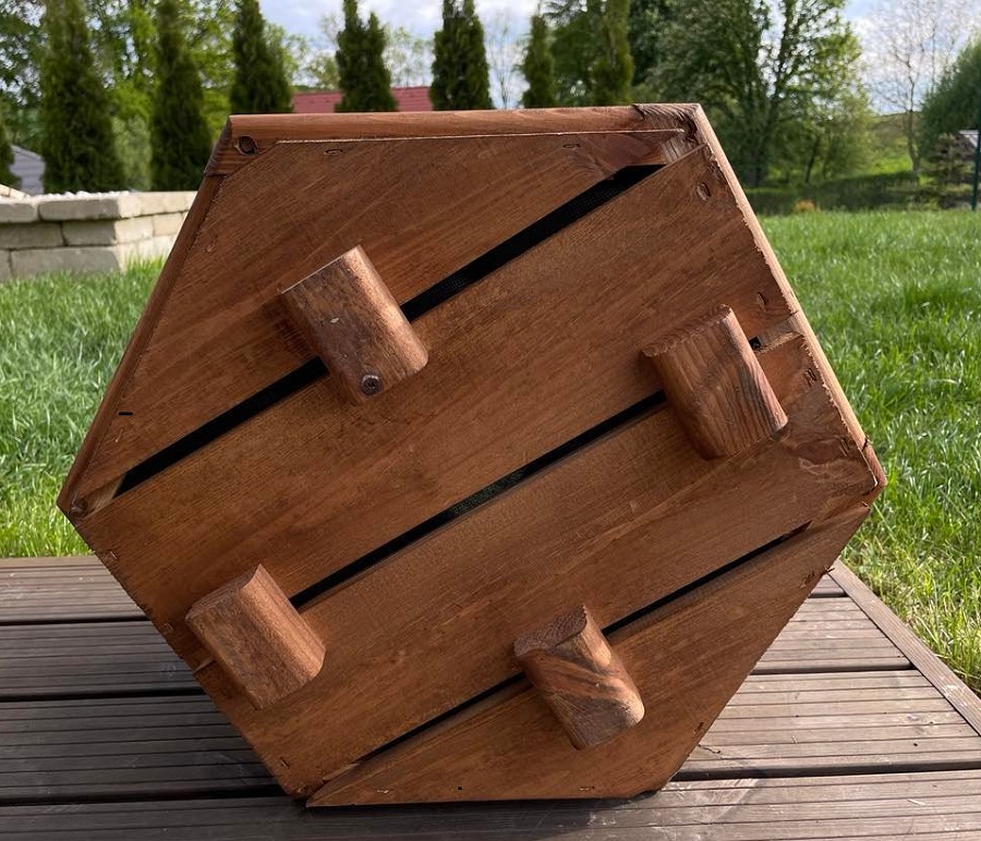Dřevěný zahradní květináč  AKSAMIT, teak, 500x350