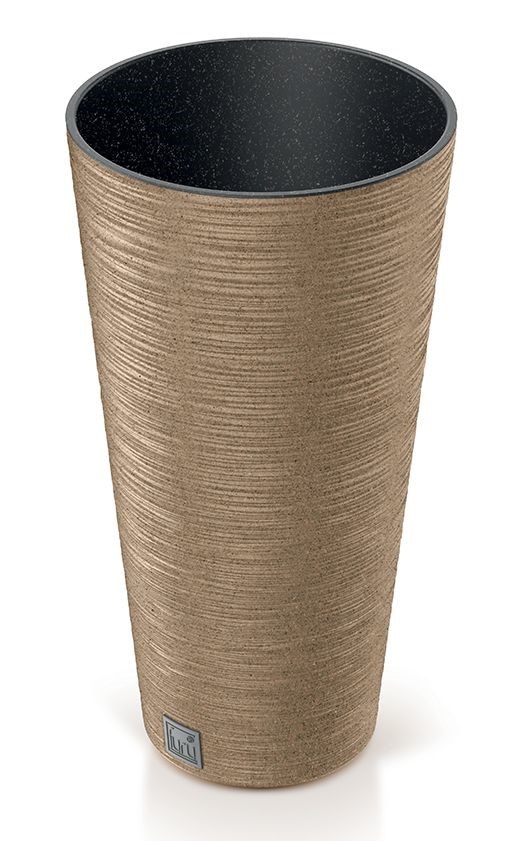 Květináč FURU SLIM ECO WOOD 30cm, světle hnědý