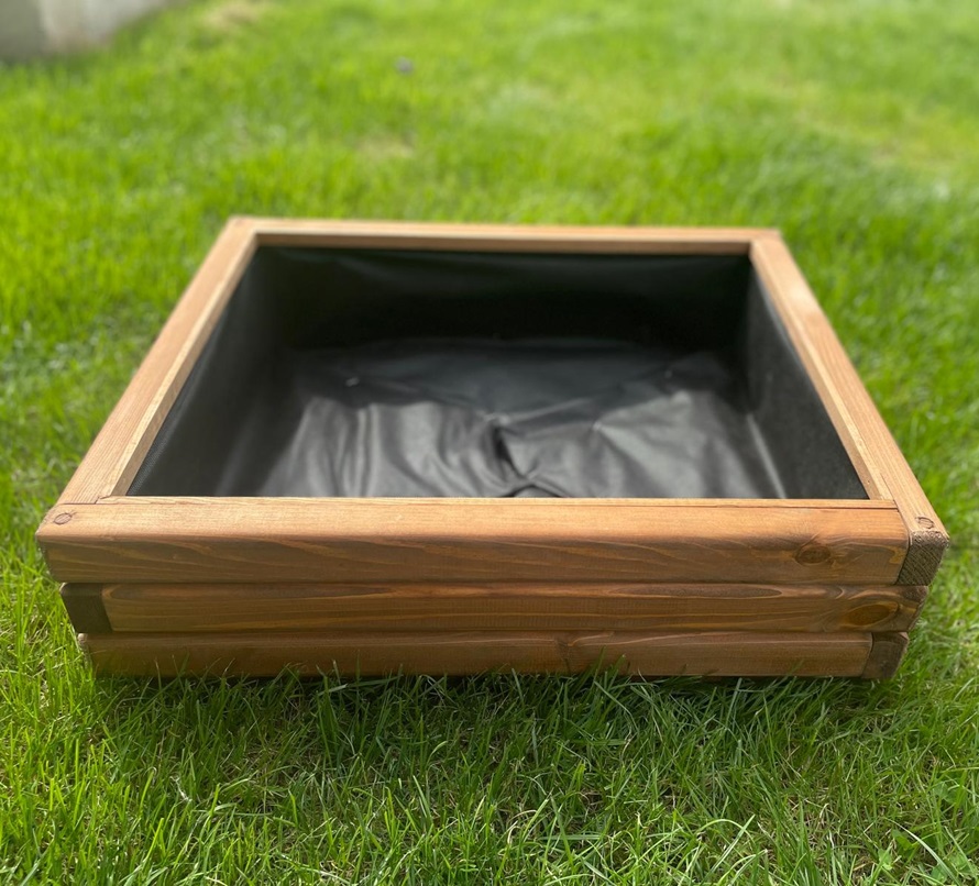 Dřevěný zahradní květináč AKSAMIT, teak, 600x500x200