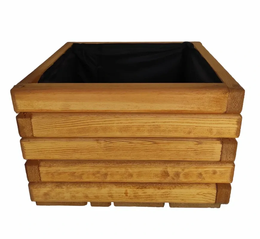 Dřevěný zahradní květináč AKSAMIT, pinie, 400x400x300