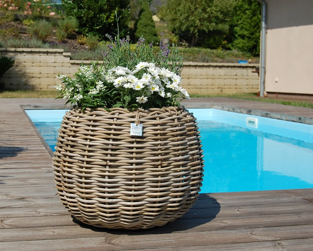 RATANOVÝ Květináč DRYPOT TINA medium, Ø45x34 cm