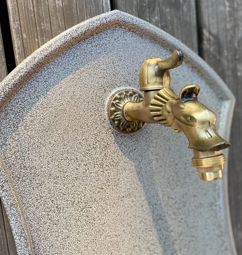 Zahradní umyvadlo SIENA 83 cm béžový granit - kohoutek Drak