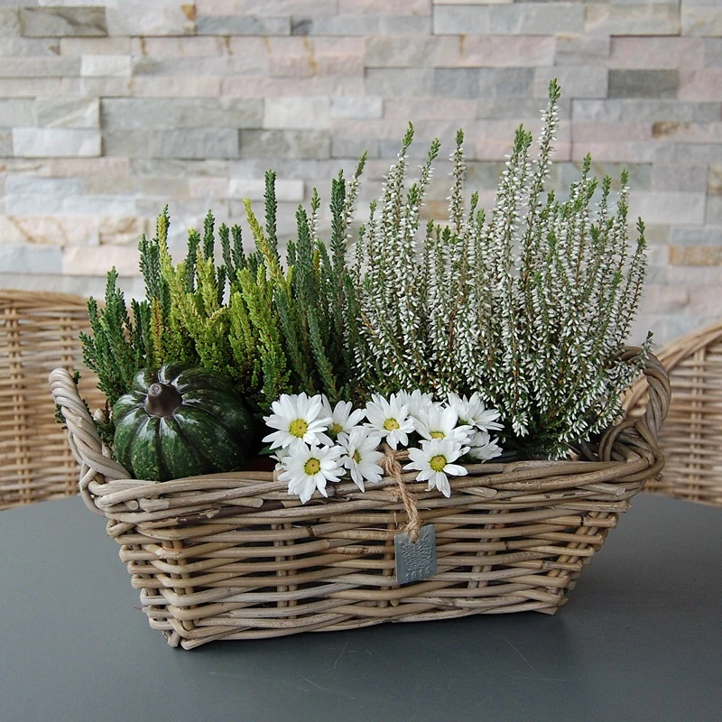 RATANOVÝ Košík s uchy CLASIC, Grey, 37x22x12 cm