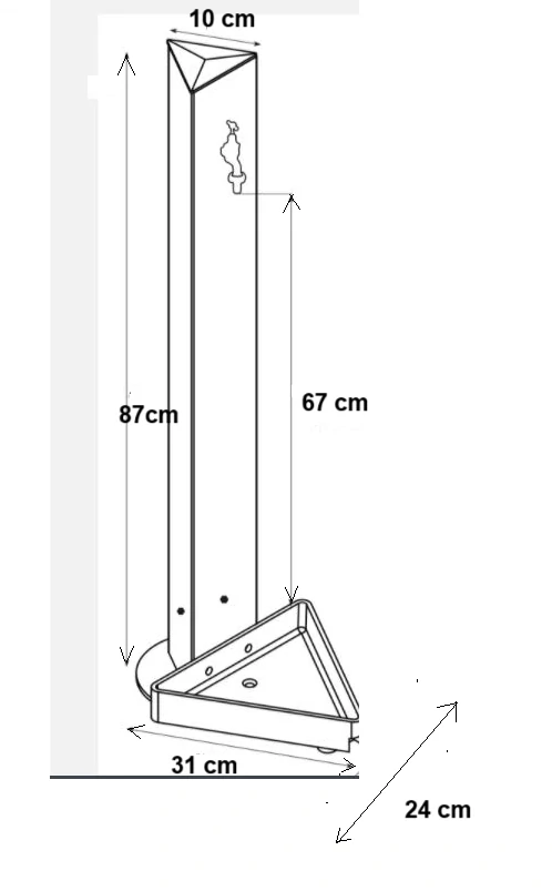 Zahradní Vodovodní SLOUPEK NEW YORK, texturovaný antracit