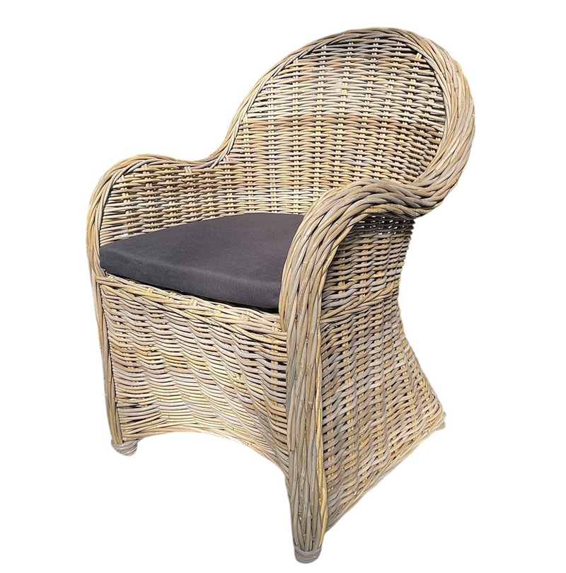 RATANOVÉ Jídelní Křeslo OASIS, šedohnědé