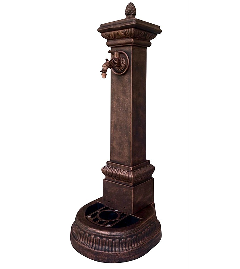 Vodovodní Litinový SLOUPEK AZTE XXL s KOHOUTKEM DRAK, měděná patina, 100 cm