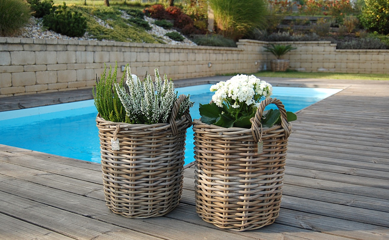 RATANOVÉ Koše DUO S, Grey, SET 2 kusy