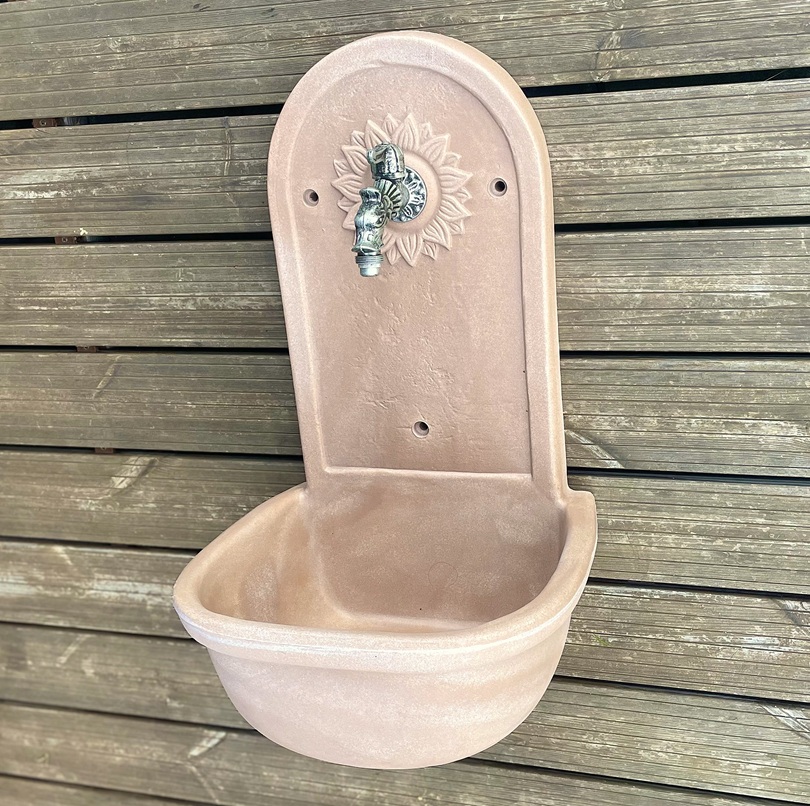 ROTO zahradní umyvadlo Slunce 63 cm béžové - kohoutek Drak, výpusť
