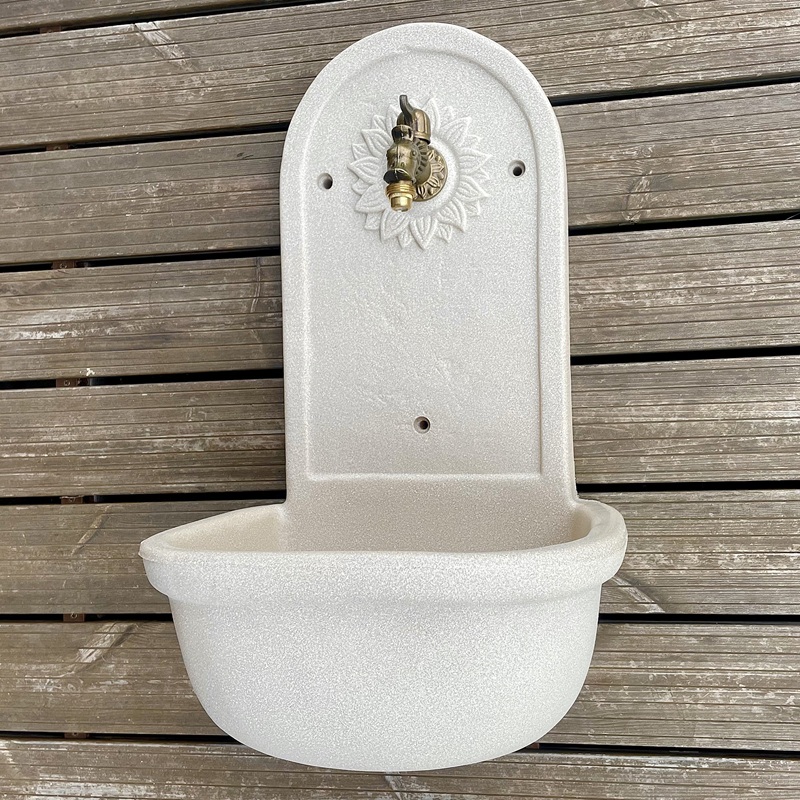 ROTO zahradní umyvadlo Slunce 63 cm pískové - kohoutek Drak, výpusť