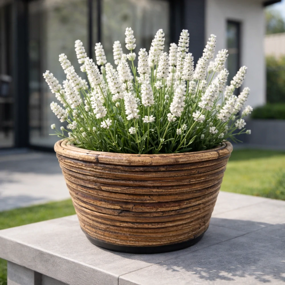 RATANOVÝ květináč STRIPE BRONZ, M 24x14 cm