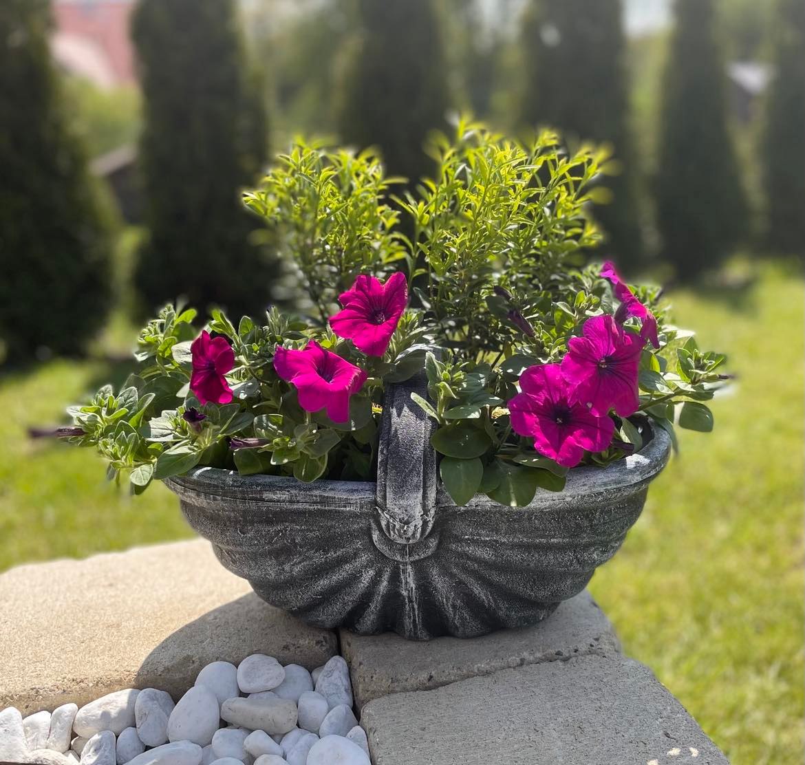 Roto Květináč KOŠÍK, šedý