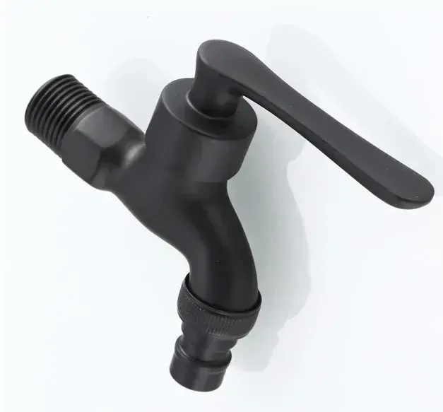 AZTE Vodovodní KOHOUTEK s adaptérem pro hadici 1/2, černý matný, 9 cm 