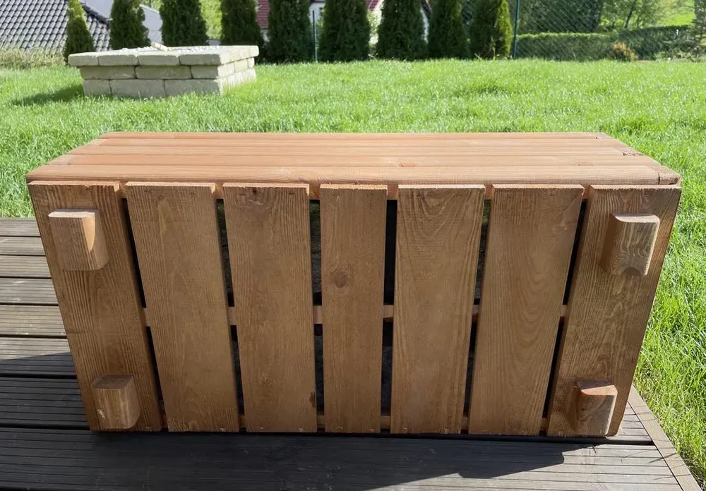 Dřevěný zahradní květináč AKSAMIT, teak, 800x400x300