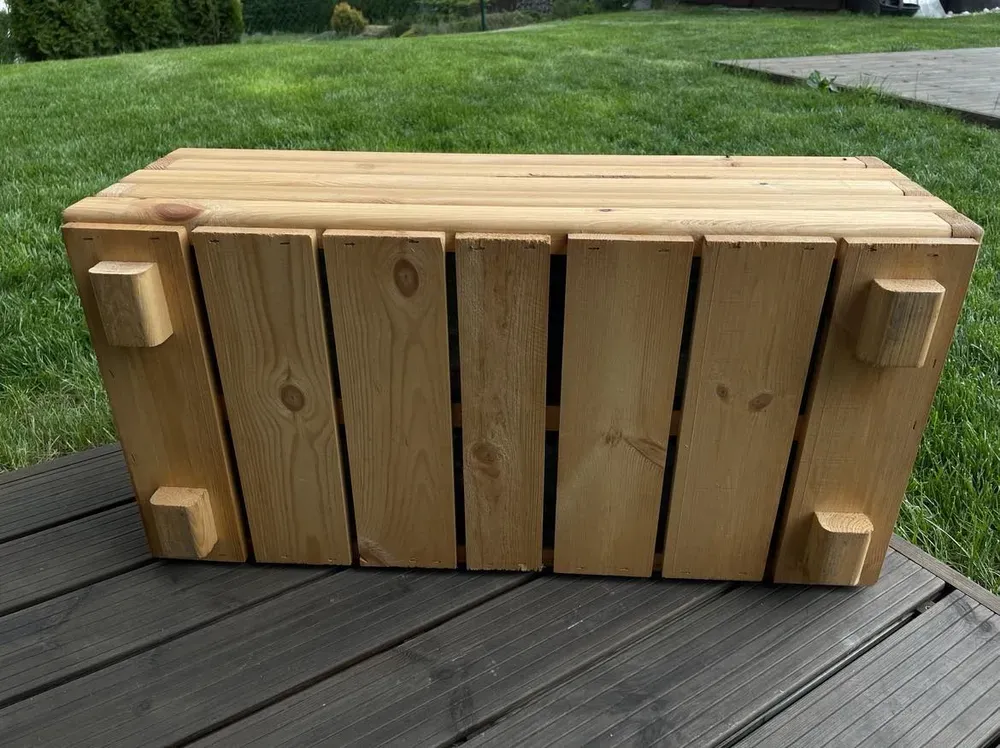 Dřevěný zahradní květináč AKSAMIT, pinie,  800x400x300
