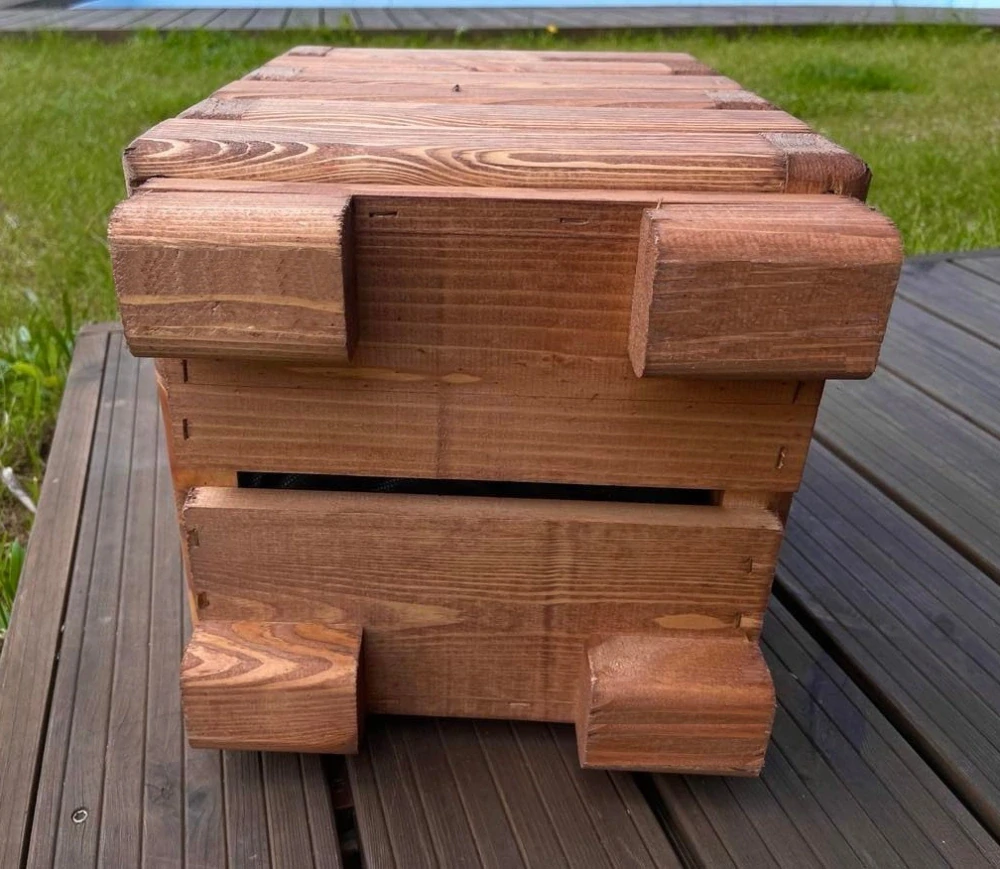 Dřevěný zahradní květináč AKSAMIT, teak, 250x250x300
