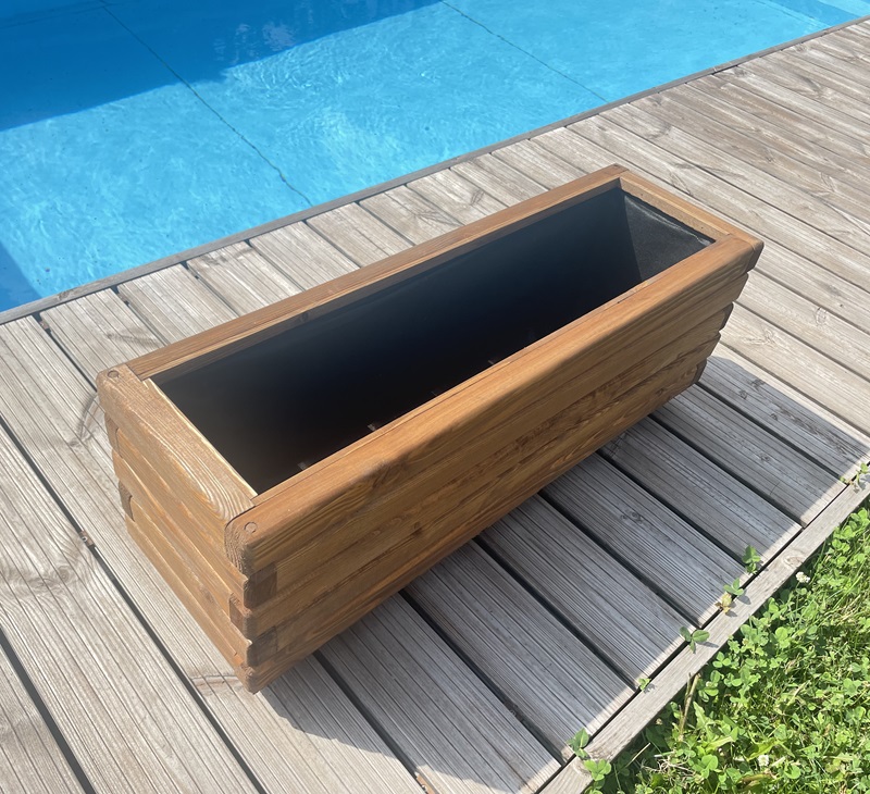 Dřevěný zahradní květináč AKSAMIT, teak, 800x250x300
