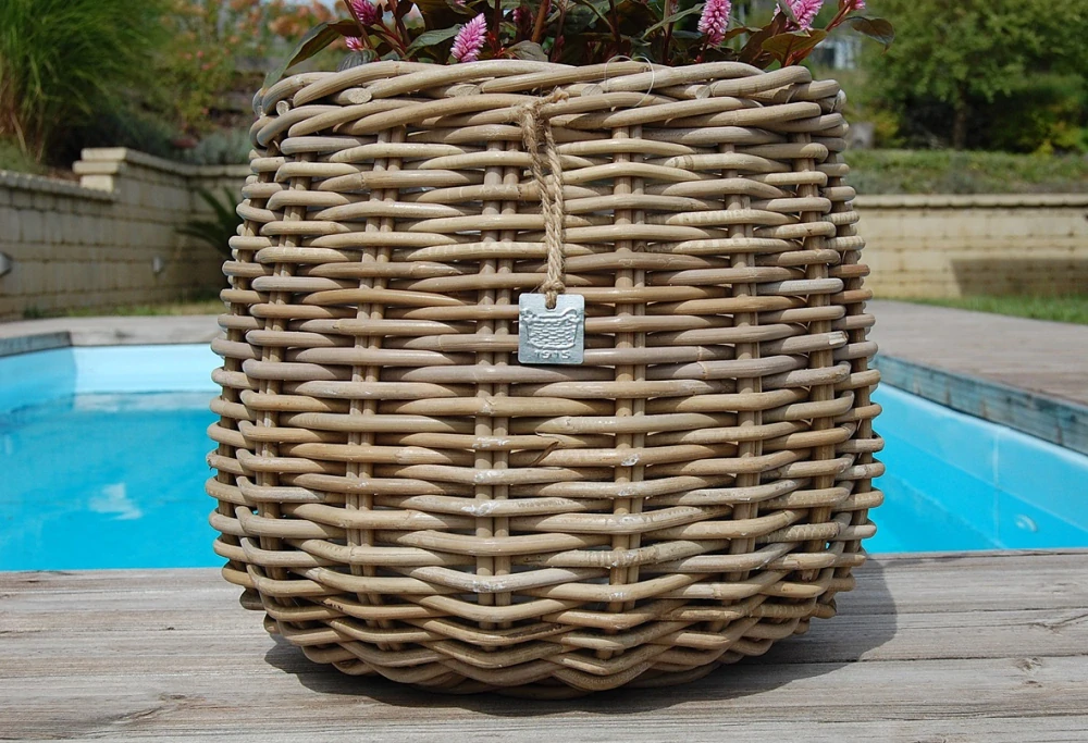 RATANOVÝ Květináč CLASIC ROUND, Grey, Ø38x33 cm