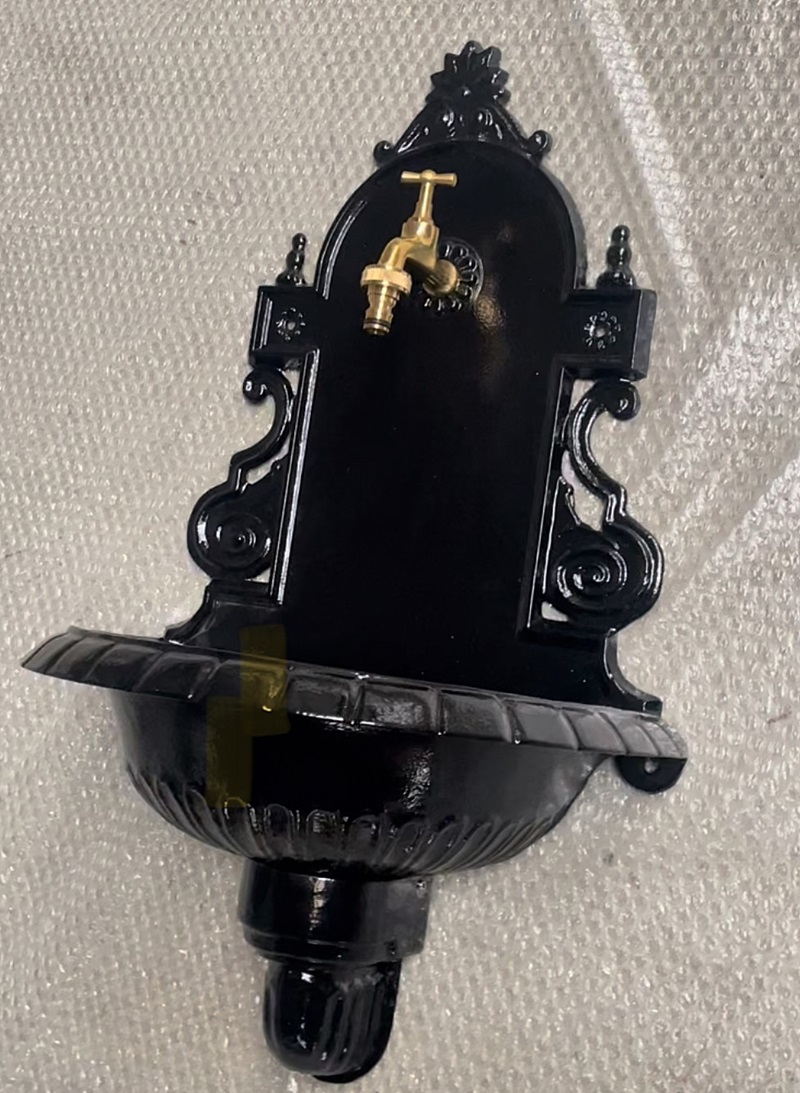 Zahradní umyvadlo VERONA 66 cm – ze slitiny hliníku s kohoutkem, černá