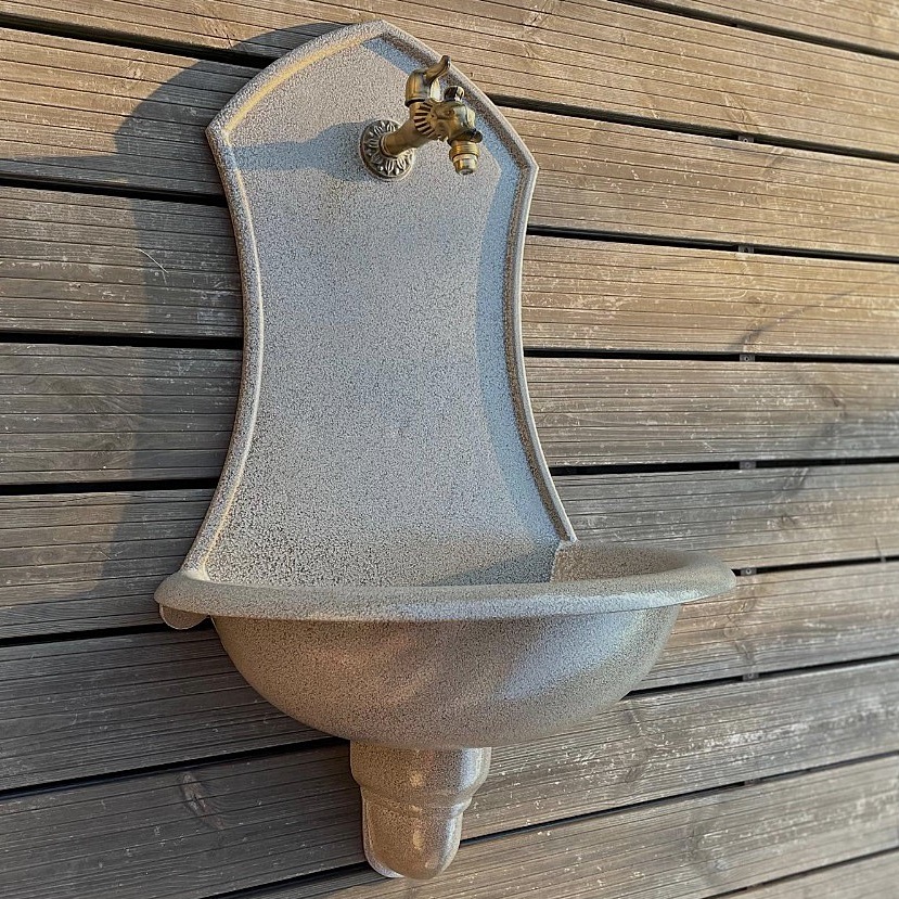 Zahradní umyvadlo SIENA 83 cm béžový granit - kohoutek Drak