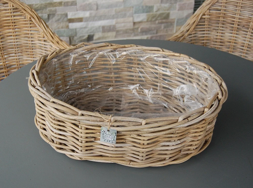 RATANOVÝ Košík OVÁLNÝ CLASIC, Grey, 44x32x15 cm