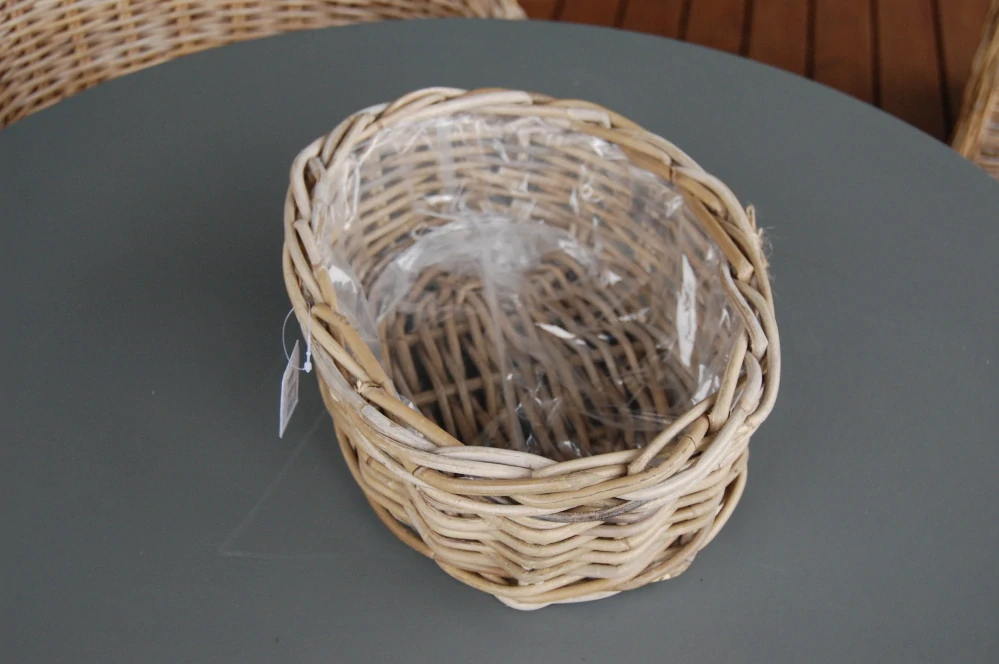 RATANOVÝ Košík OVÁLNÝ MALÝ, CLASIC, Grey, 34x26x12 cm