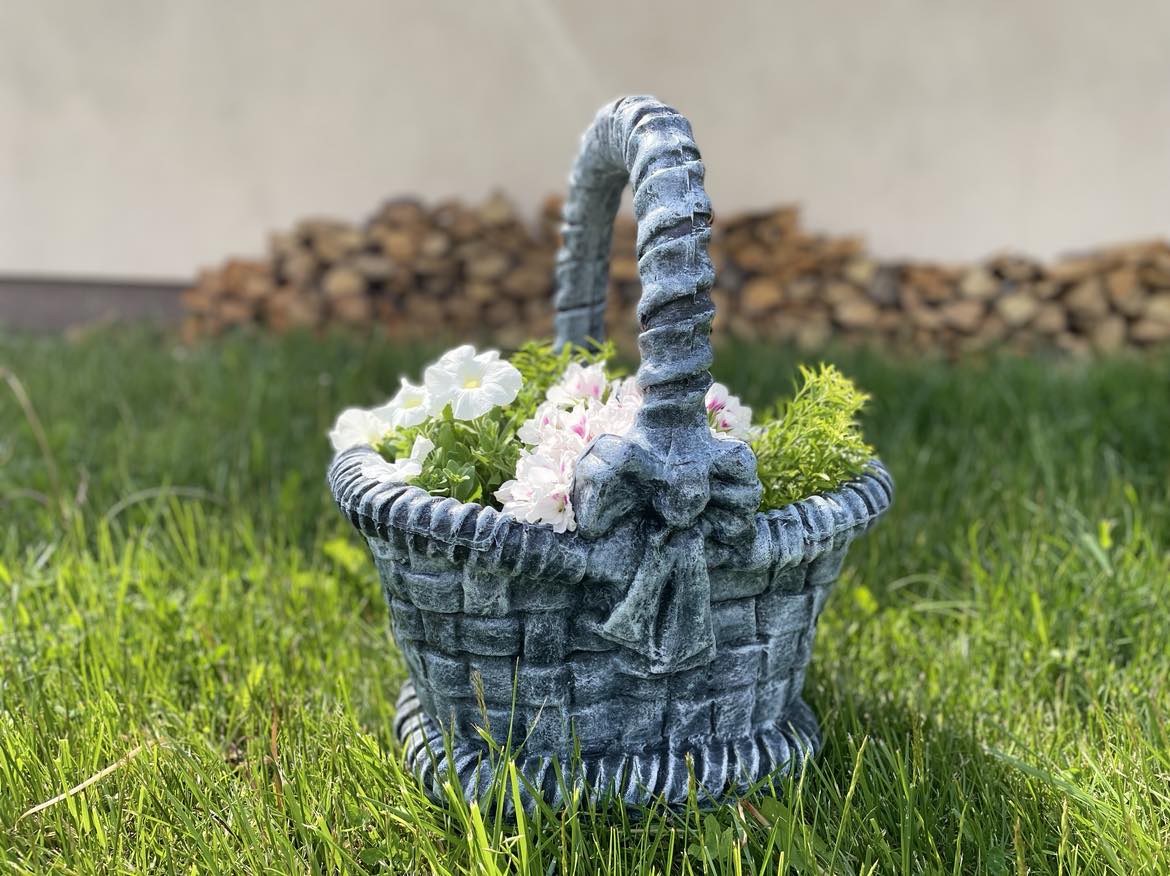 Roto květináč Košík L šedý - 480x400x590 mm