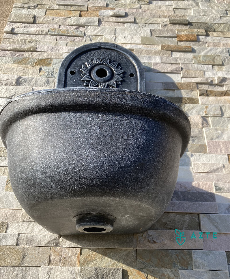 Roto zahradní umyvadlo Slunce 63 cm - stříbrná patina