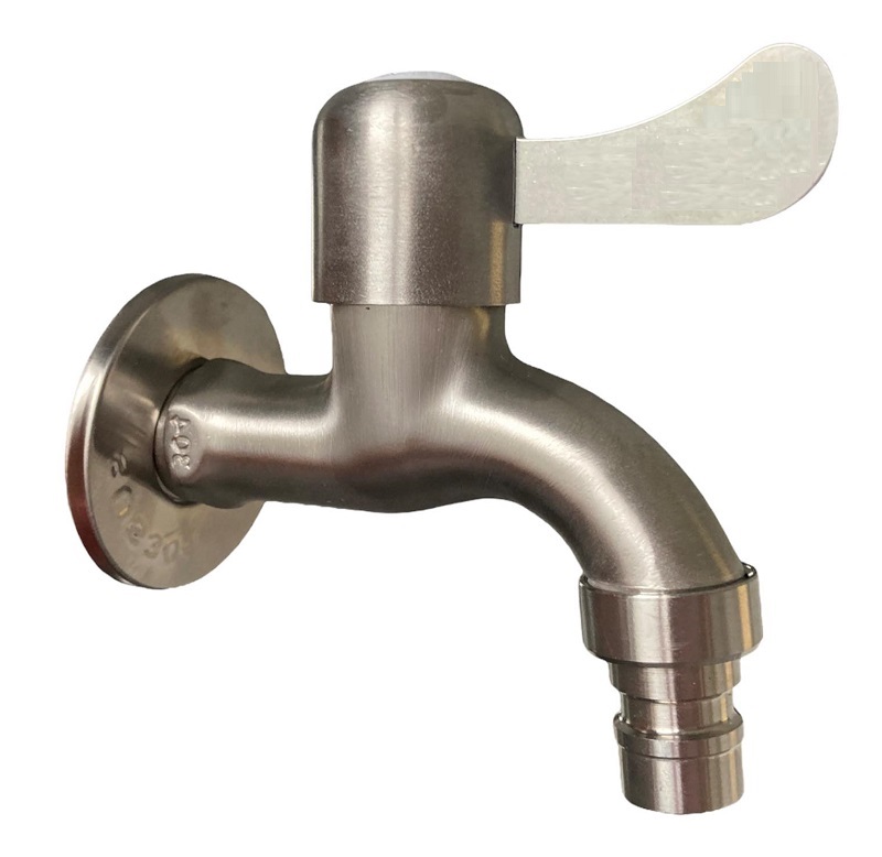 AZTE Vodovodní KOHOUTEK NEREZ s adapterem pro hadici 1/2", kovově šedý