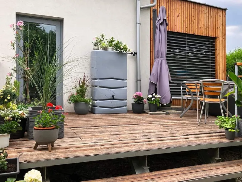 Prosperplast Sud na dešťovou vodu AQUA TOWER 350 L, světle šedý