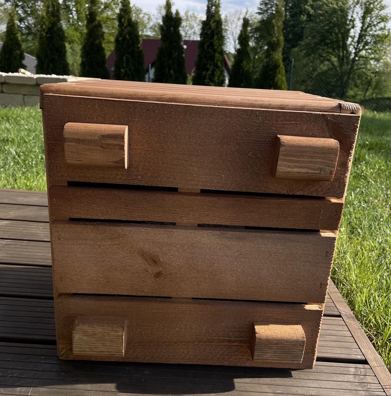 Dřevěný zahradní květináč AKSAMIT, teak, 400x400x350