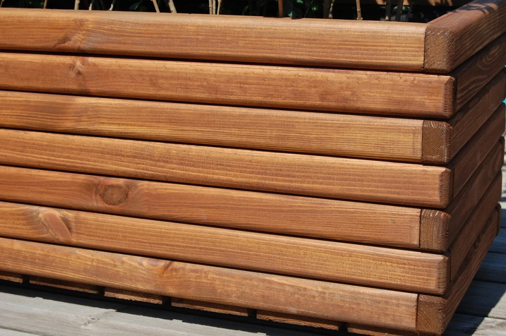 Dřevěný zahradní květináč AKSAMIT, teak, 800X400X400