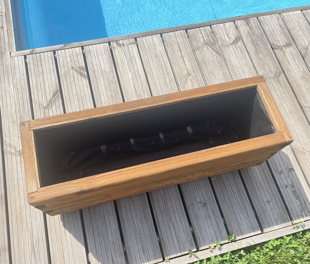 Dřevěný zahradní květináč AKSAMIT, teak, 800x250x300