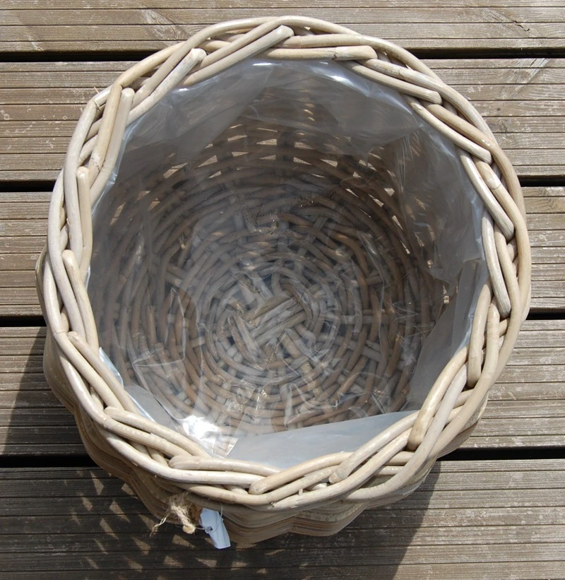 RATANOVÝ Květináč CLASIC ROUND, Grey, Ø38x33 cm