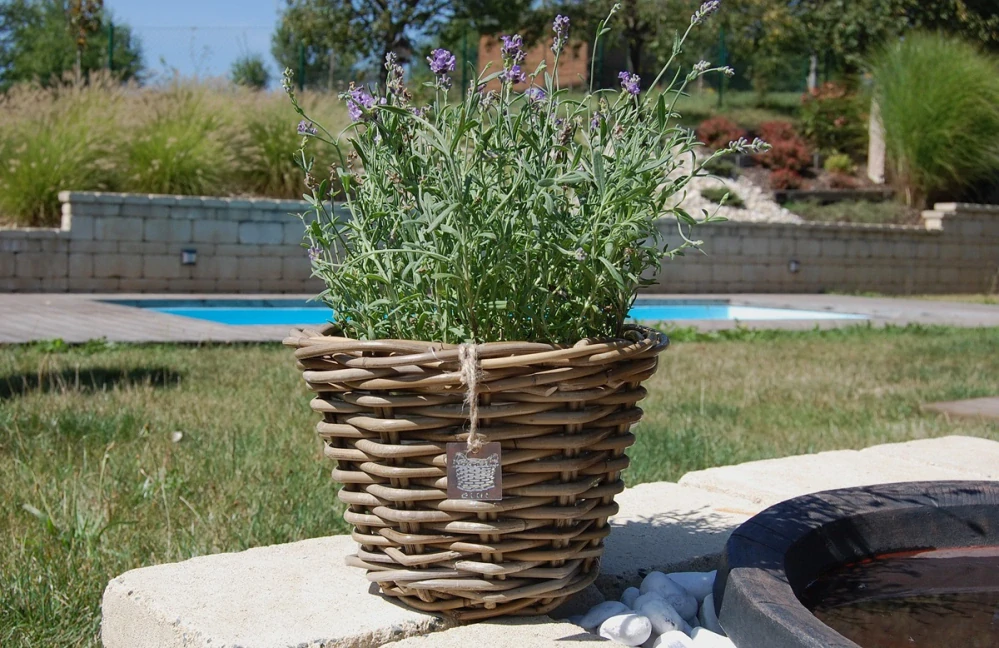 RATANOVÝ Květináč CLASIC VASE small, Grey, Ø28x18 cm
