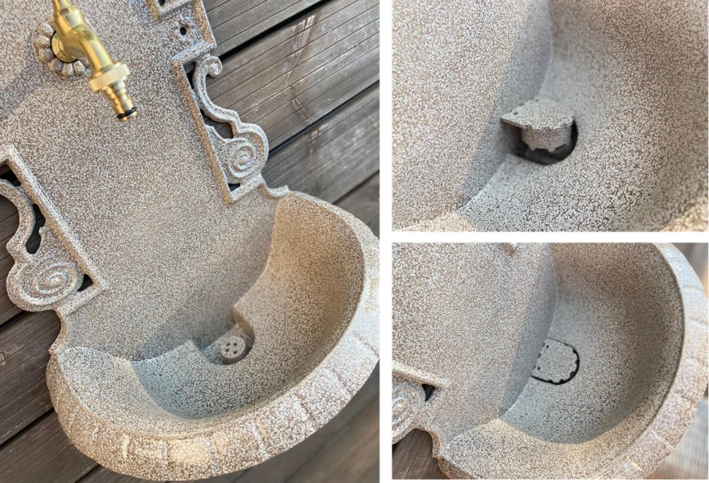 Zahradní umyvadlo VERONA 66 cm – ze slitiny hliníku s kohoutkem, béžový granit