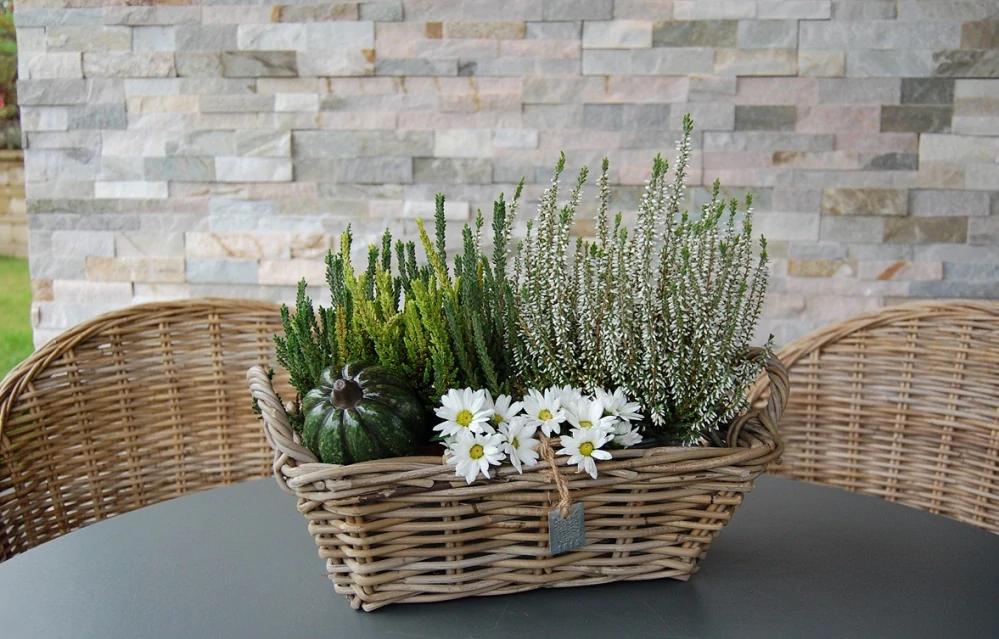RATANOVÝ Košík s uchy CLASIC, Grey, 37x22x12 cm