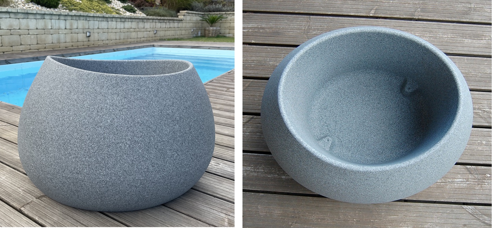Květináč EVOLIA 60 cm, šedý granit