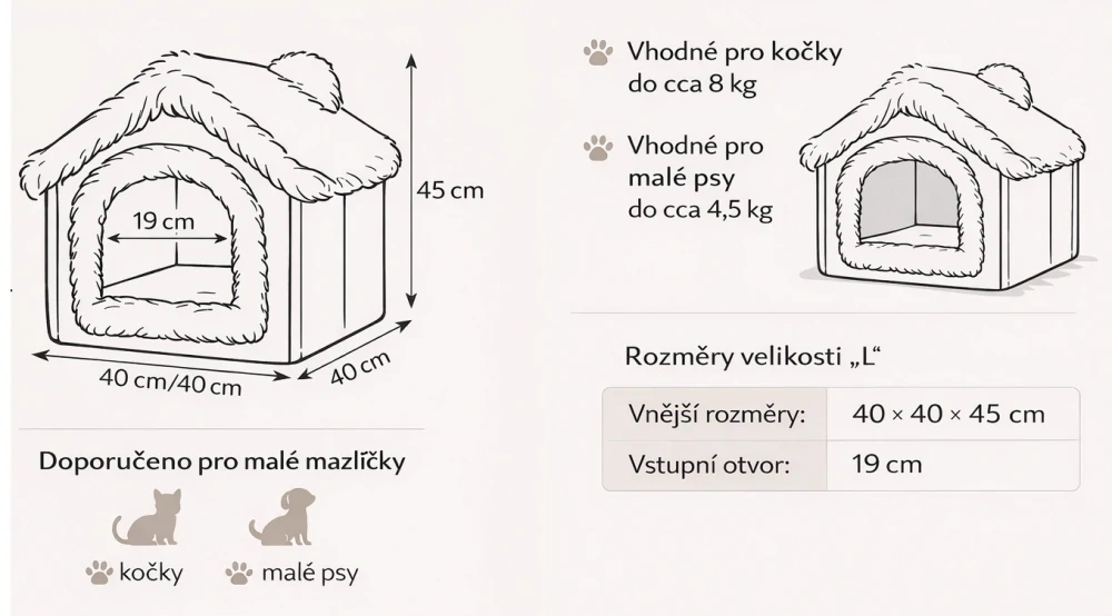 DOMEČEK pro Psy a Kočky, Měkoušek HOME, vel. M